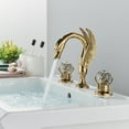 thumbnail image 1 of Senlesen Swan Ceramic Gold Widespread Basin Faucet, 1 of 10
