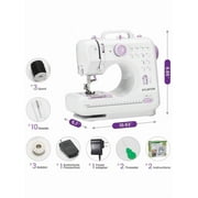 Senmeo Portable Electric Sewing Machine, 12 Built-in Stitches, Dual Power, Reverse Function, Lightweight for Beginners, DIY & Repairs