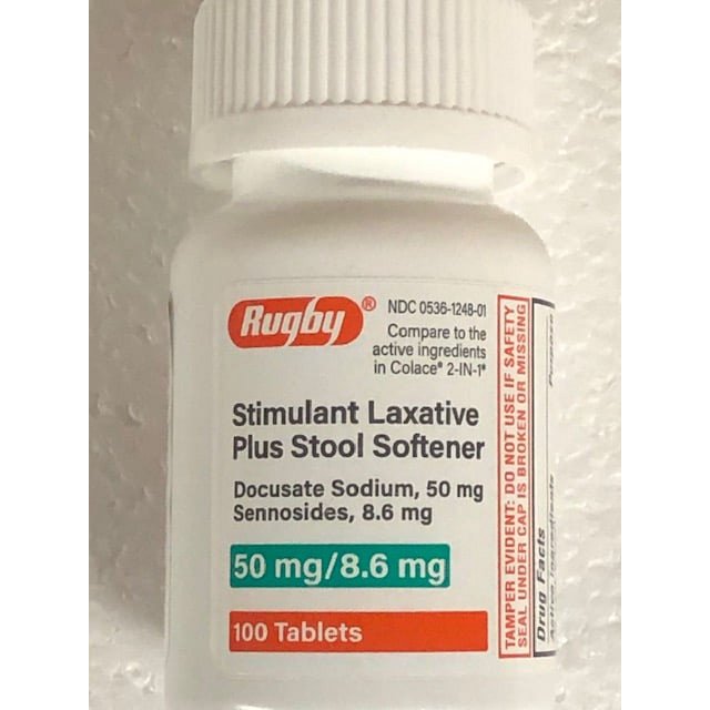 Senna Plus RUGBY DOCUSATE SODIUM 50MG & SENNA 8.6MG 100CT TO