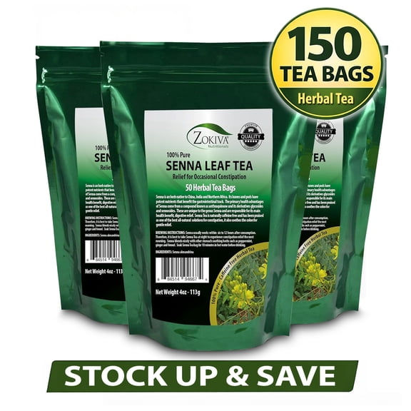 Senna Tea 150 Bags Bulk Herbal Tea Caffeine Free Fresh Natural Zokiva