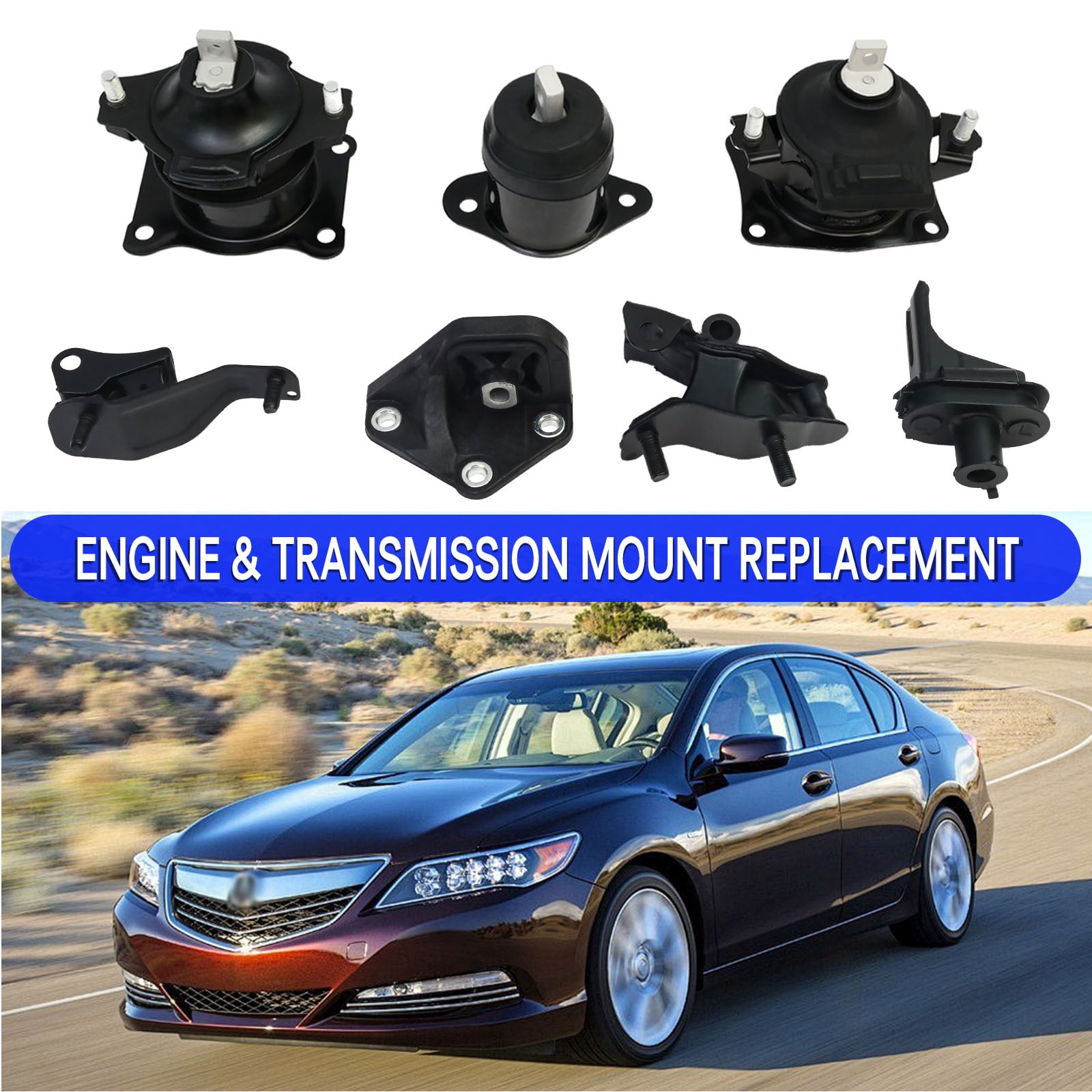 Acura TSX Transmission Mount A-Premium 3-Piece Transmission Mount Kit For 2004-2008 Acura TSX 2.4L Automatic - Replaces 50850SEAA00, 50860SDAA02 3 Piece Transmission Mount Replacement