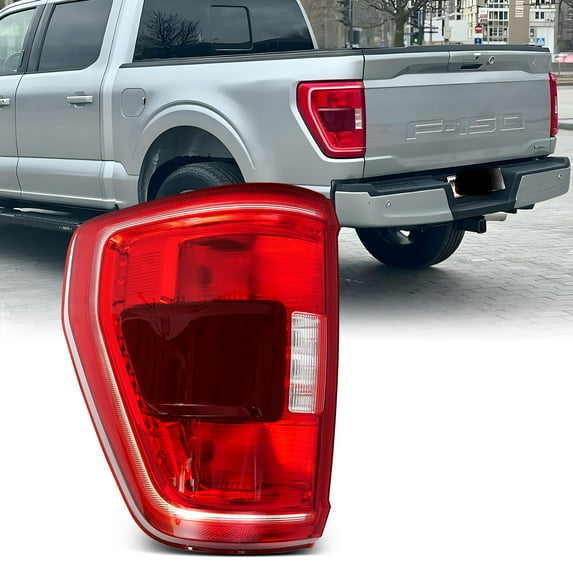 Sennachine Left 2021-2023 Ford F150 F-150 XLT Tail Light Halogen Light W/Blind Spot without Bulbs and Wiring Harness