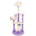 thumbnail image 1 of Sennaux 49" Cat Tree Condo Kitty Scratching Post Tower, Purple & Pink, 1 of 8