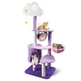 thumbnail image 1 of Sennaux 59" Cat Tree Condo with Scratching Post Tower Hammock Cats Bed Furniture, Purple, 1 of 9