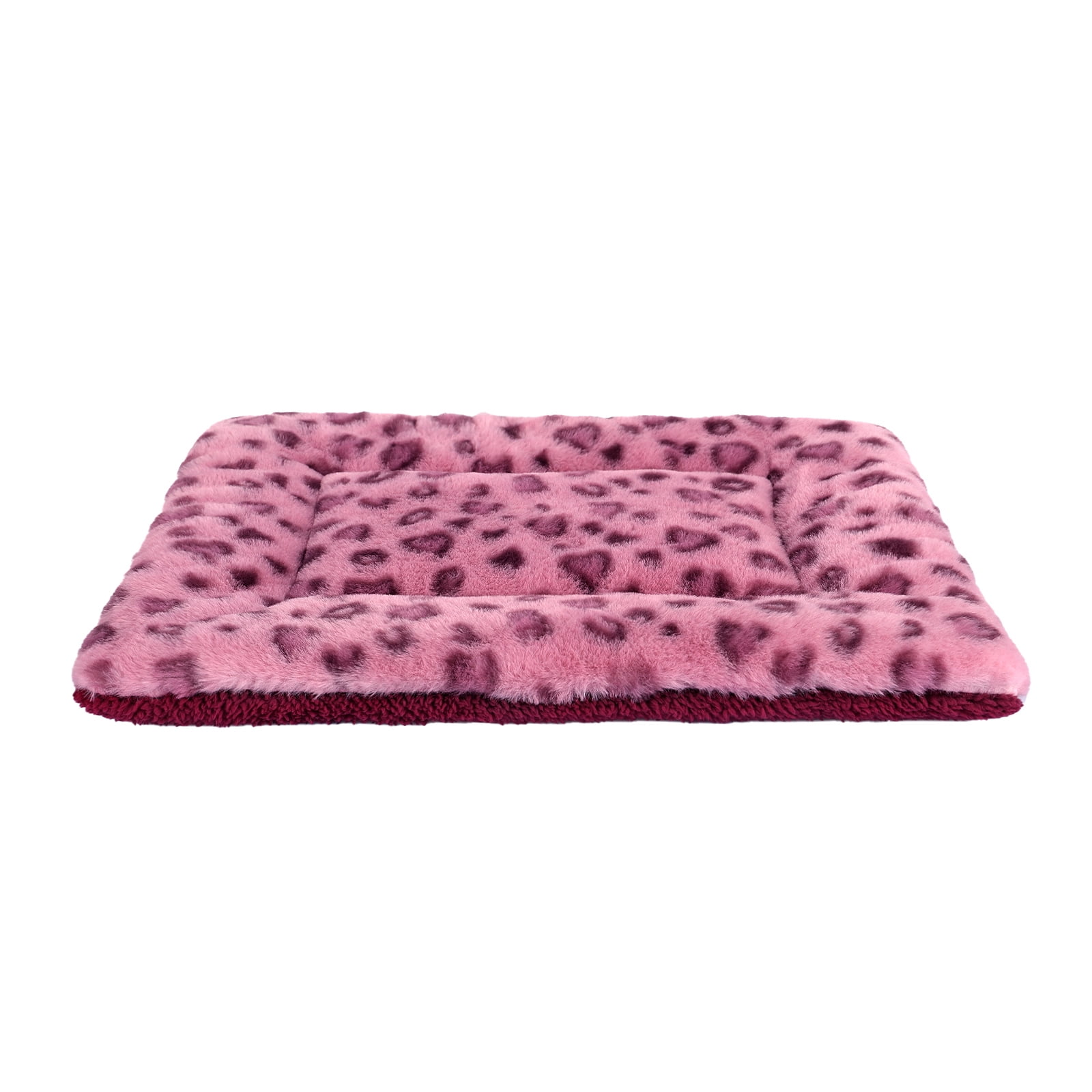 Sennaux Pet Bed Crate Mat Reversible Pad Leopard Pattern for Cat Dog