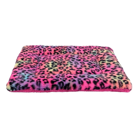 Sennaux Pet Bed Crate Mat Reversible Pad Leopard Pattern for Cat Dog, XL