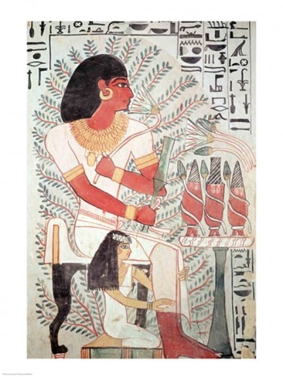 Sennefer seated with his wife Meryt from the Tomb of Sennefer Canvas Art - (24 x 36)