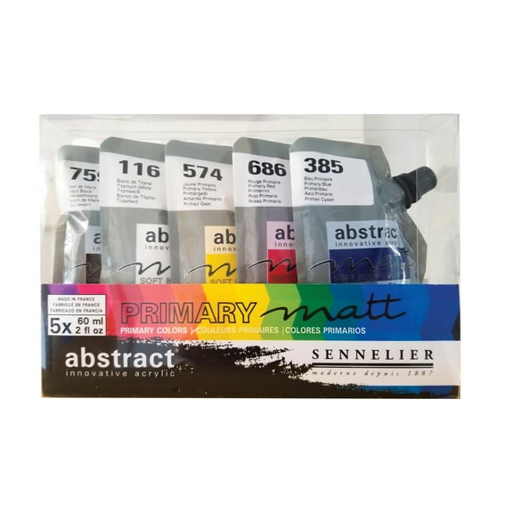 Sennelier Abstract Acrylic Set, 5-Colors, Primary Colors, Matte