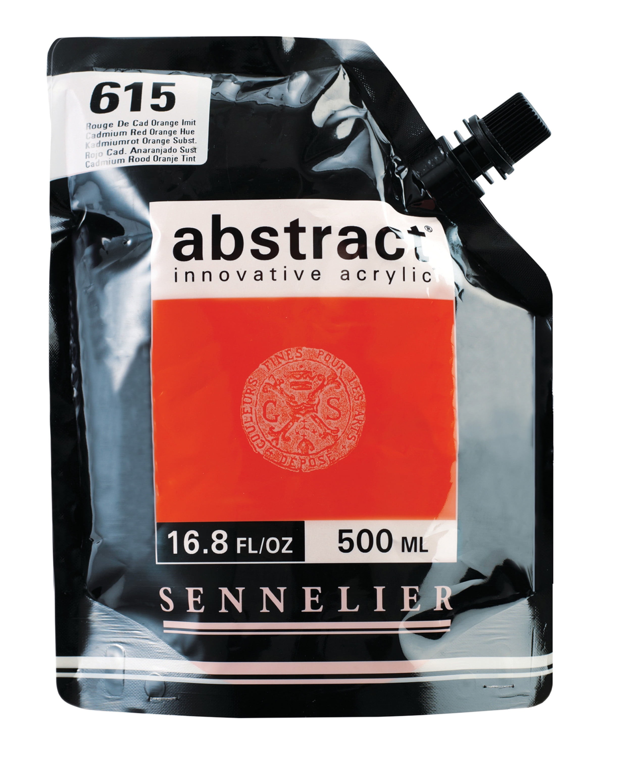 Sennelier Abstract Acrylics, 500ml, Cadmium Red Orange Hue