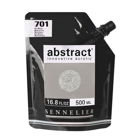 Sennelier Abstract Acrylics, Satin, 500ml, Neutral Grey