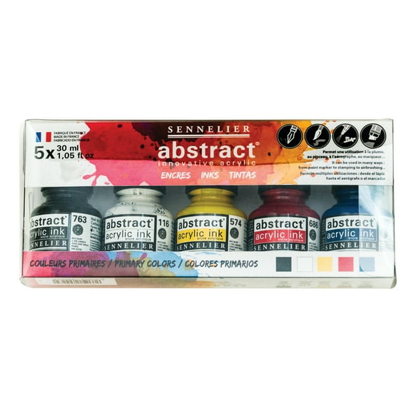 Sennelier Abstract Ink Primary Set, 5-Colors