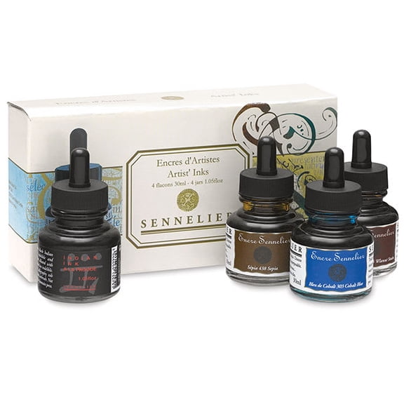 Sennelier Artist's Ink Set, 4-Bottles, 30ml