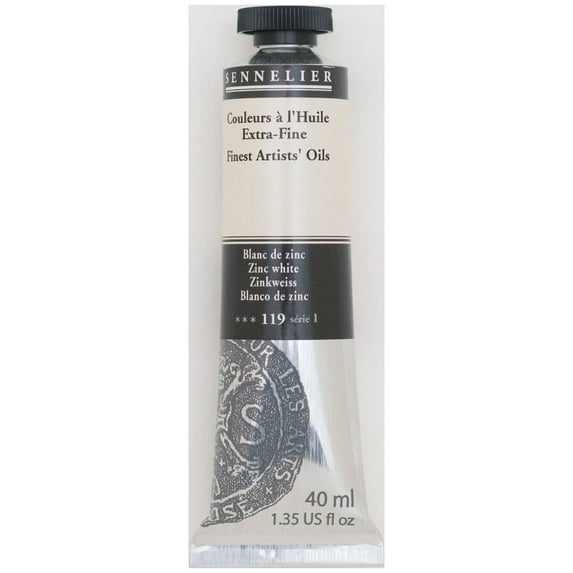 Sennelier Artists' Oil Color, 40ml Tube, Zinc White S1