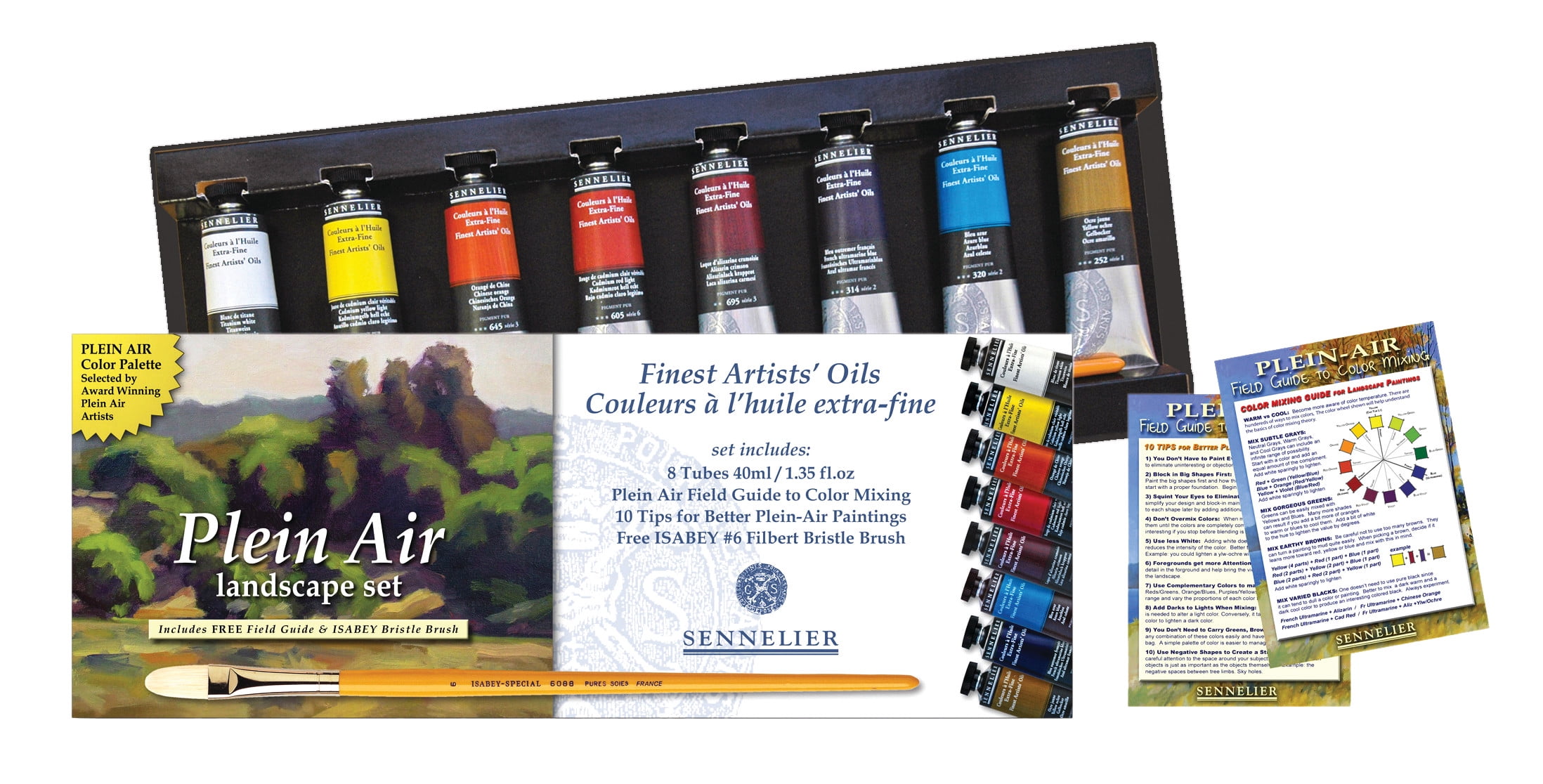 Sennelier Artists' Extra Fine Oil Paints - Set of 8, Plein Air Landscape Colors, 40 ml Tubes