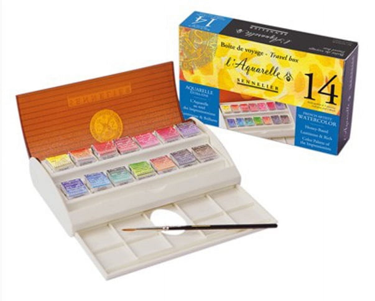 Sennelier 14-Color Watercolor Travel Set with Brush