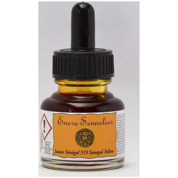 Sennelier Drawing Ink, 30ml Bottle, Senegal Yellow