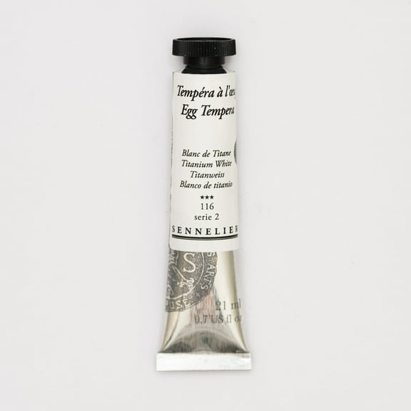 Sennelier Egg Tempera, 21m Tube, Titanium White S2