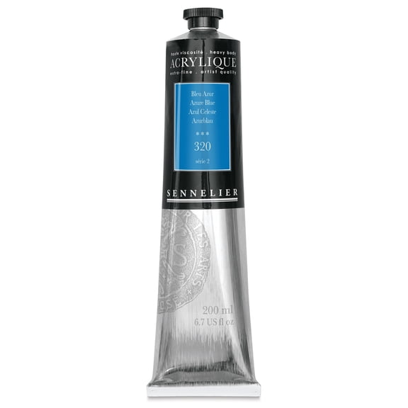 Sennelier Extra-Fine Artists' Acrylic Color, 200ml Tube, Azure Blue S2