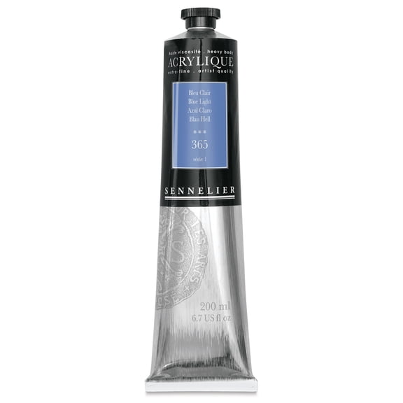 Sennelier Extra-Fine Artists' Acrylic Color, 200ml Tube, Blue Light S1
