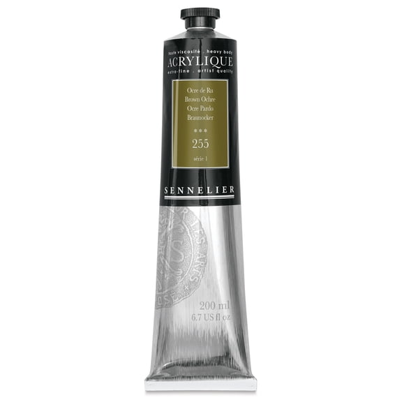 Sennelier Extra-Fine Artists' Acrylic Color, 200ml Tube, Brown Ochre S1