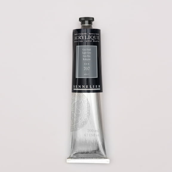 Sennelier Extra-Fine Artists' Acrylic Color, 200ml Tube, Light Gray S1