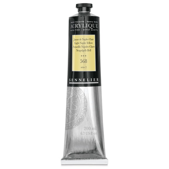 Sennelier Extra-Fine Artists' Acrylic Color, 200ml Tube, Light Naples Yellow S2