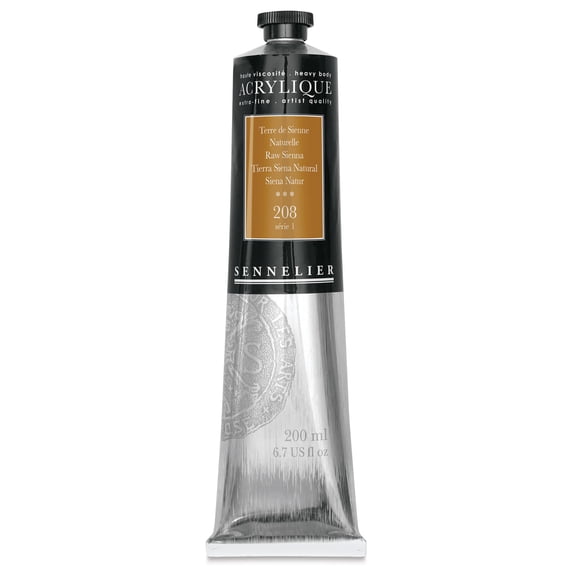 Sennelier Extra-Fine Artists' Acrylic Color, 200ml Tube, Raw Sienna S1