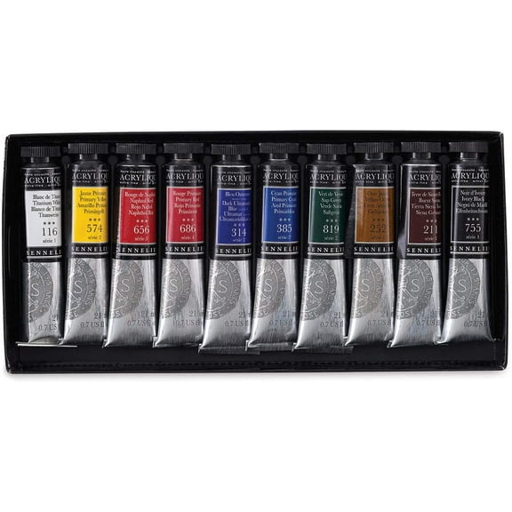 Sennelier Extra-Fine Artists' Acrylic Color, 200ml Tube, Titanium Buff S1