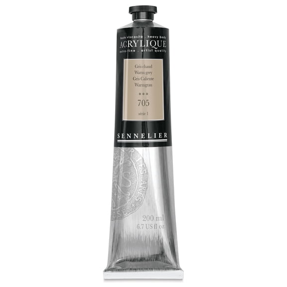 Sennelier Extra-Fine Artists' Acrylic Color, 200ml Tube, Warm Grey S1