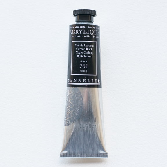 Sennelier Extra-Fine Artists' Acrylic Color, 60ml Tube, Carbon Black S1