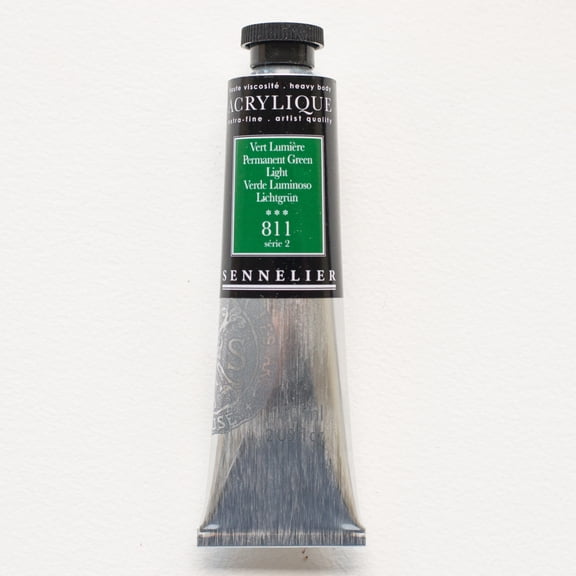Sennelier Extra-Fine Artists' Acrylic Color, 60ml Tube, Permanent Green Light S2