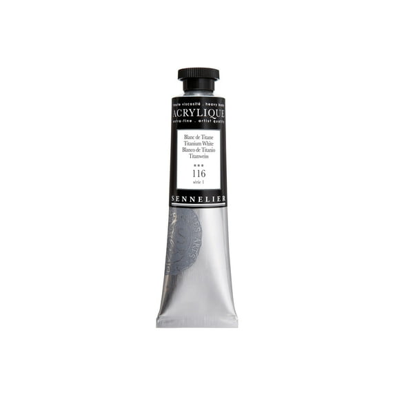Sennelier Extra-Fine Artists' Acrylic Color, 60ml Tube, Titanium White S1