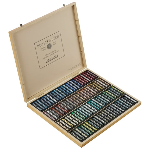 Sennelier Extra-Soft Pastel Full Stick Wooden Box Set, 100-Colors, Landscape Colors