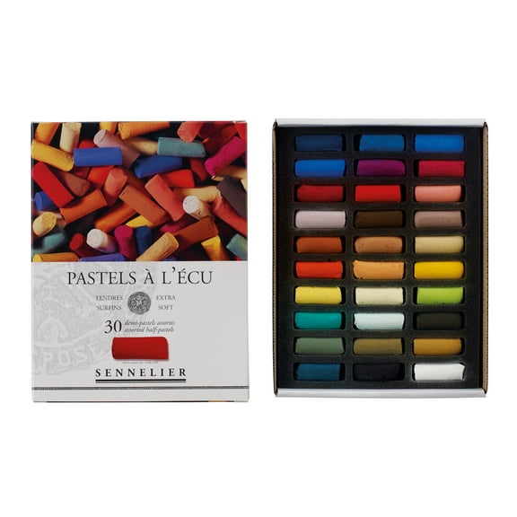 Sennelier Extra-Soft Pastel Half Stick Set, 30-Colors