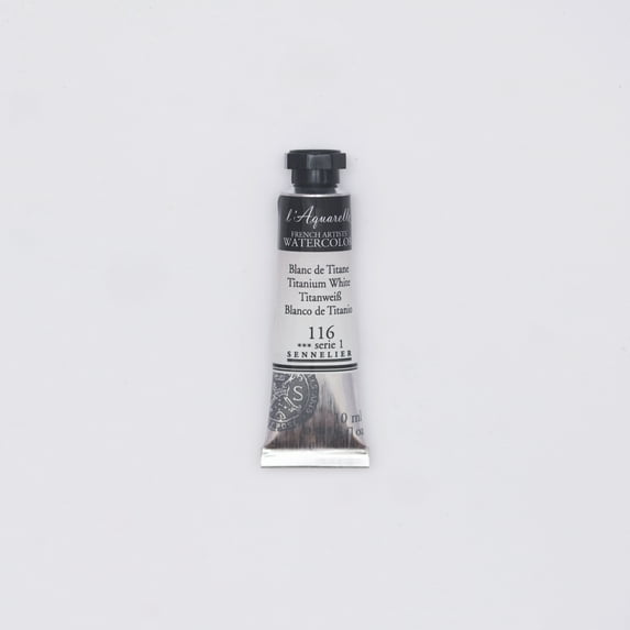 Sennelier French Artists' Watercolor, 10ml Tube, Titanium White S1