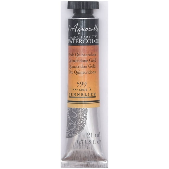 Sennelier French Artists' Watercolor, 21ml Tube, Quinacridone Gold S3