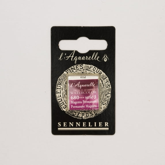 Sennelier French Artists' Watercolor, Half Pan, Permanent Magenta S3