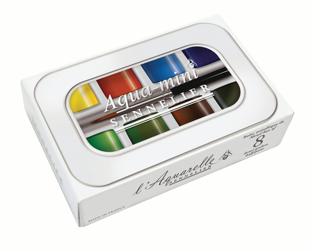Sennelier French Artists' Watercolor Mini Set, Half Pan, 8-Colors