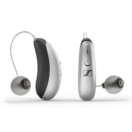 Sennheiser All-Day Clear OTC Self-Fitting Hearing Aid for All-Day Wear and Bluetooth Streaming - For Mild to Moderate Hearing Loss - FDA Cleared