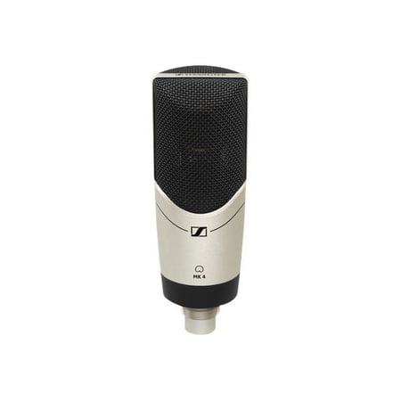 Sennheiser MK 4 Electret Condenser, Dynamic Microphone for Studio, Recording, Home, Stage, Outdoor, Black, Silver