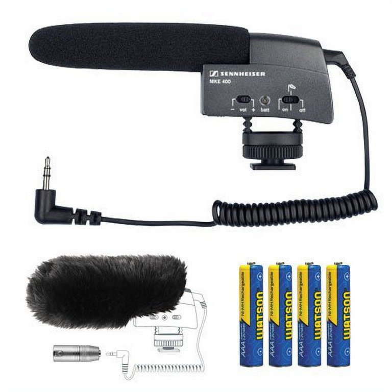 Sennheiser MKE 400 Microphone with MZW400 Wind-muff, XLR Adapter