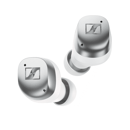 Sennheiser MOMENTUM True Wireless 4 Smart Earbuds with Bluetooth 5.4, Crystal-Clear Sound, Comfortable Design, 30-Hour Battery Life, Adaptive ANC, LE Audio and Auracast - White Silver