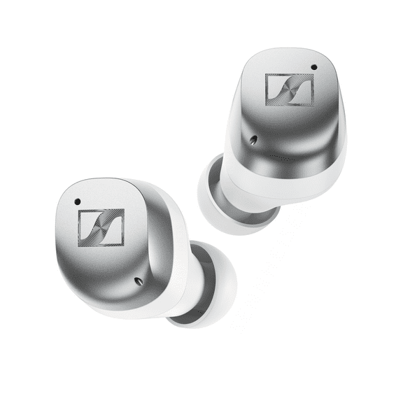 Sennheiser MOMENTUM True Wireless 4 Smart Earbuds with Bluetooth 5.4, Crystal-Clear Sound, Comfortable Design, 30-Hour Battery Life, Adaptive ANC, LE Audio and Auracast - White Silver