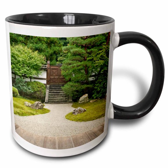 3drose, Sennyuji Temple Garden, Kyoto, Japan -as15 Rti0661 - Rob Tilley, 11oz Two-tone Black Mug