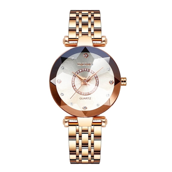 Seno Women's Watch Fashion Ocean Crystal Ladies Quartz Wristwatches Diamond Watch for Female with Gift Box