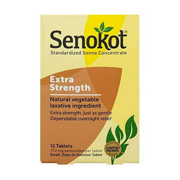 Senokot Extra Strength Natural Vegetable Laxative, 12 Tablets (Value Pack of 5)