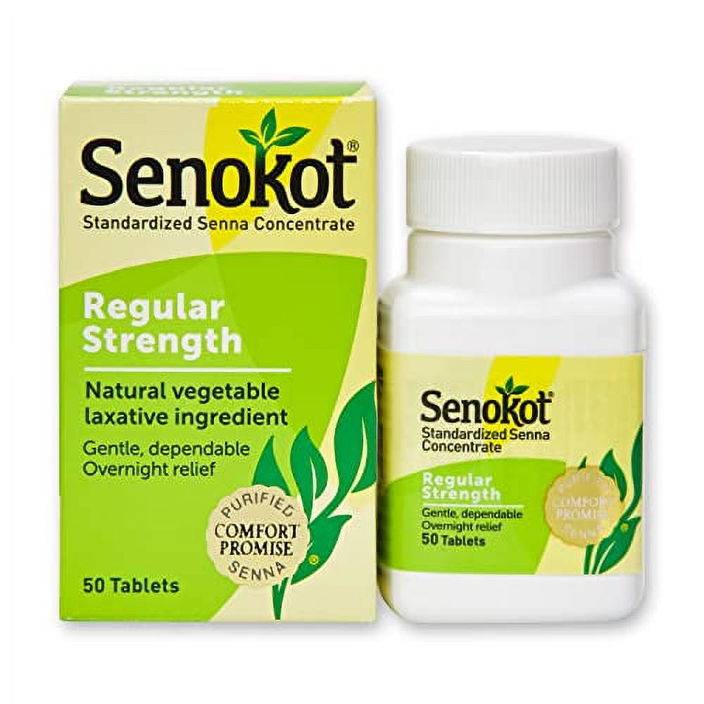 Senokot Regular Strength Tablets Natural Vegetable Laxative Ingredient