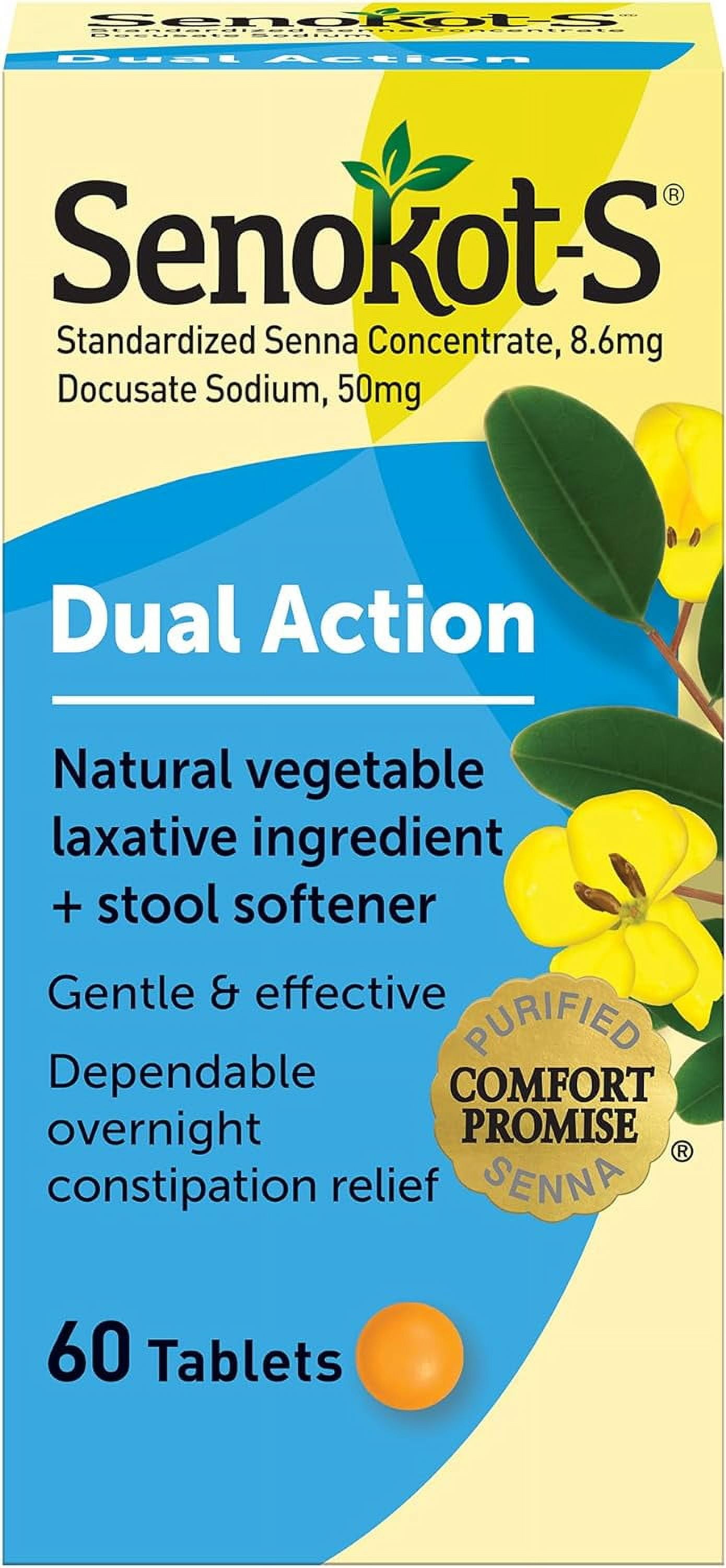 Senokot S Dual Action 60 Tablets Vegetable Laxative Plus Stool Senokot S Dual Action 60 Tablets Vegetable Laxative Plus Stool