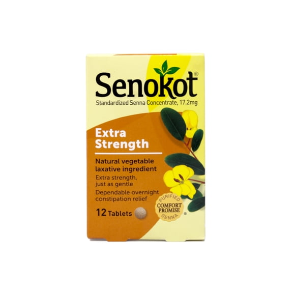 Senokot Extra Strength Laxative Tablets 17.2 mg Senna, 12 Count