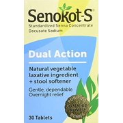 Senokot-S Laxative Plus Softener Tablets 2 Pack (30 Count Each) Dual Action Senokot-S Combines The Proven Strength